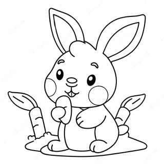 Cute Bunny With Carrot Coloring Page 67242-54040