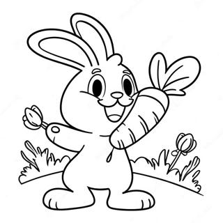 Happy Bunny Holding A Giant Carrot Coloring Page 67243-54049