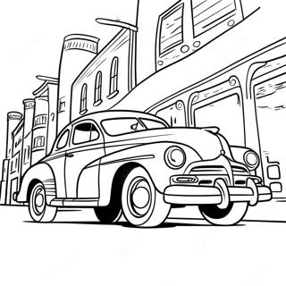 Hudson Hornet Racing Scene Coloring Page 67263-54066