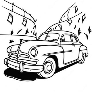 Hudson Hornet Racing Scene Coloring Page 67263-54067