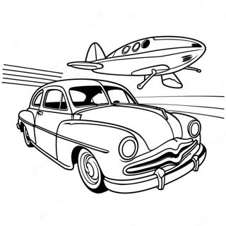 Hudson Hornet Racing Scene Coloring Page 67263-54068