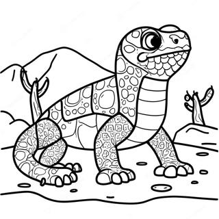 Colorful Gila Monster In Desert Coloring Page 67273-54061