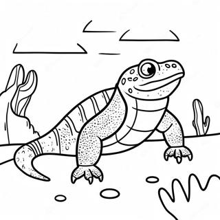 Colorful Gila Monster In Desert Coloring Page 67273-54062