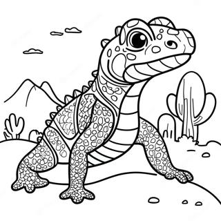 Colorful Gila Monster In Desert Coloring Page 67273-54063