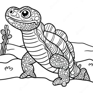 Colorful Gila Monster In Desert Coloring Page 67273-54064