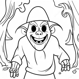 Scary Boogeyman In Shadows Coloring Page 67293-54081