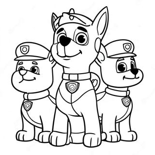 Charming Christmas Paw Patrol Characters Coloring Page 672-537