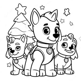 Charming Christmas Paw Patrol Characters Coloring Page 672-538