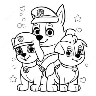 Charming Christmas Paw Patrol Characters Coloring Page 672-539