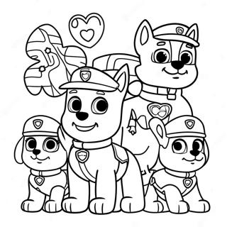 Charming Christmas Paw Patrol Characters Coloring Page 672-540