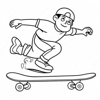 Cool Skateboard Tricks Coloring Page 6732-5539