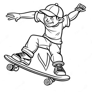 Cool Skateboard Tricks Coloring Page 6732-5540