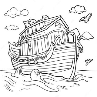 Colorful Noah S Ark Coloring Page 67353-54132