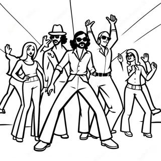 1970s Disco Dance Party Coloring Page 67383-54150