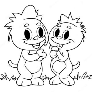 Thing 1 And Thing 2 Playing Together Coloring Page 67393-54161