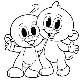 Thing 1 And Thing 2 Playing Together Coloring Page 67393-54162