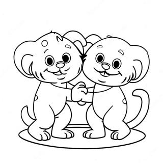 Thing 1 And Thing 2 Playing Together Coloring Page 67393-54163