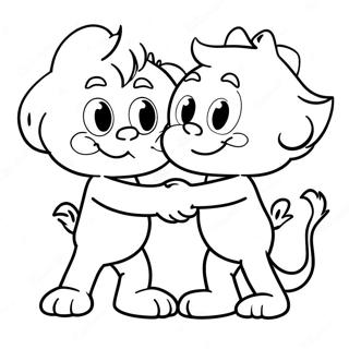 Thing 1 And Thing 2 Playing Together Coloring Page 67393-54164