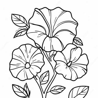 Beautiful Morning Glory Vine Coloring Page 67413-54177