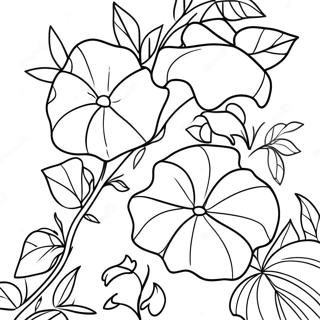 Beautiful Morning Glory Vine Coloring Page 67413-54178