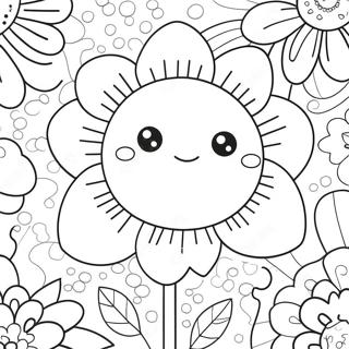 Kawaii Flower Coloring Pages