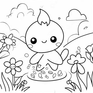 Cute Kawaii Flower Garden Coloring Page 67433-54195