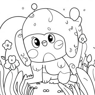 Cute Kawaii Flower Garden Coloring Page 67433-54196