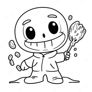 Dust Sans In Action Coloring Page 67443-54204