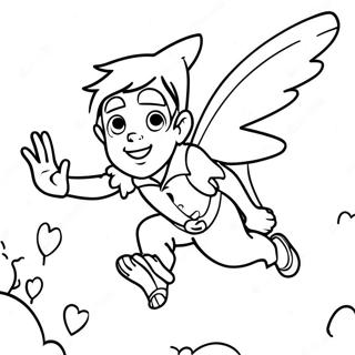 Peter Pan Flying With Tinkerbell Coloring Page 67453-54209