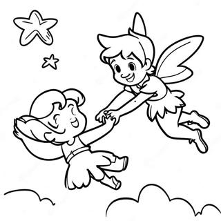 Peter Pan Flying With Tinkerbell Coloring Page 67453-54212