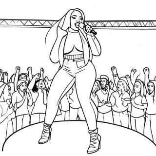 Megan Thee Stallion Performing On Stage Coloring Page 67483-54233