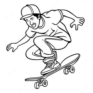 Langa Hasegawa Skateboarding Coloring Page 67553-54289