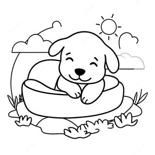 Sleeping Puppy Coloring Pages