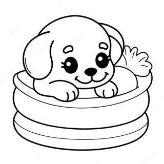 Cute Sleeping Puppy Coloring Page 67572-54302