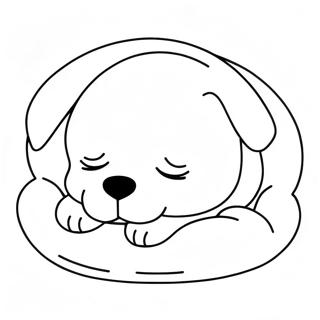 Cute Sleeping Puppy Coloring Page 67572-54303