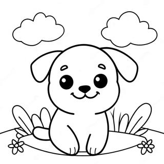 Adorable Puppy In Dreamland Coloring Page 67573-54310