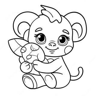 Cute Baby Bop With A Teddy Bear Coloring Page 67603-54329