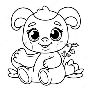 Cute Baby Bop With A Teddy Bear Coloring Page 67603-54330