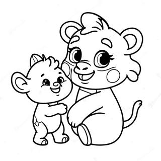 Cute Baby Bop With A Teddy Bear Coloring Page 67603-54332