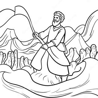 Crossing The Red Sea Miracle Coloring Page 67612-54340