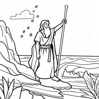 Moses Parting The Red Sea Coloring Page 67613-54334