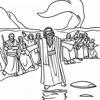 Moses Parting The Red Sea Coloring Page 67613-54335