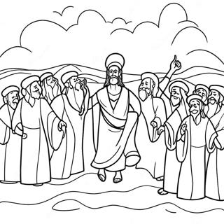 Moses Parting The Red Sea Coloring Page 67613-54336