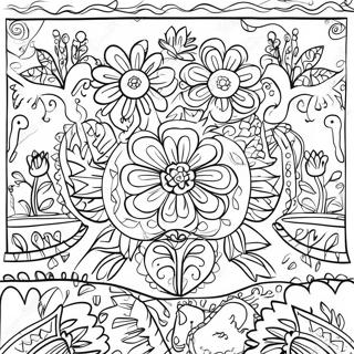 Simple Mexican Folk Art Coloring Pages