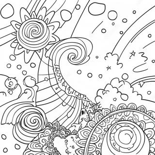 Psychedelic Galaxy Scene Coloring Page 6762-5566