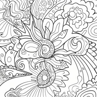 Psychedelic Galaxy Scene Coloring Page 6762-5568