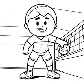 Adorable Volleyball Player Coloring Page 67643-54362