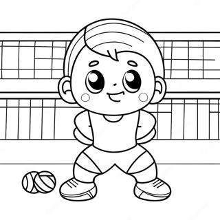 Adorable Volleyball Player Coloring Page 67643-54363