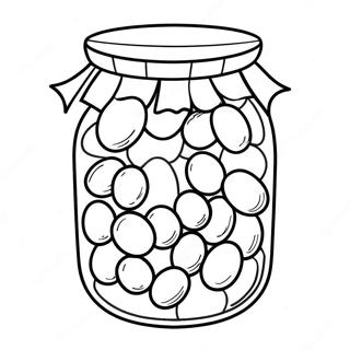 Colorful Jelly Beans In A Jar Coloring Page 67673-54384