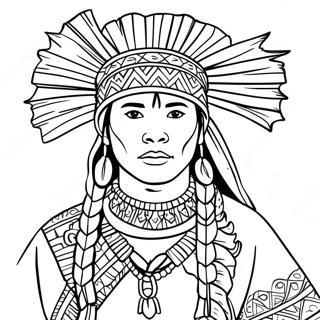 Wampanoag Traditional Clothing Coloring Page 67683-54392